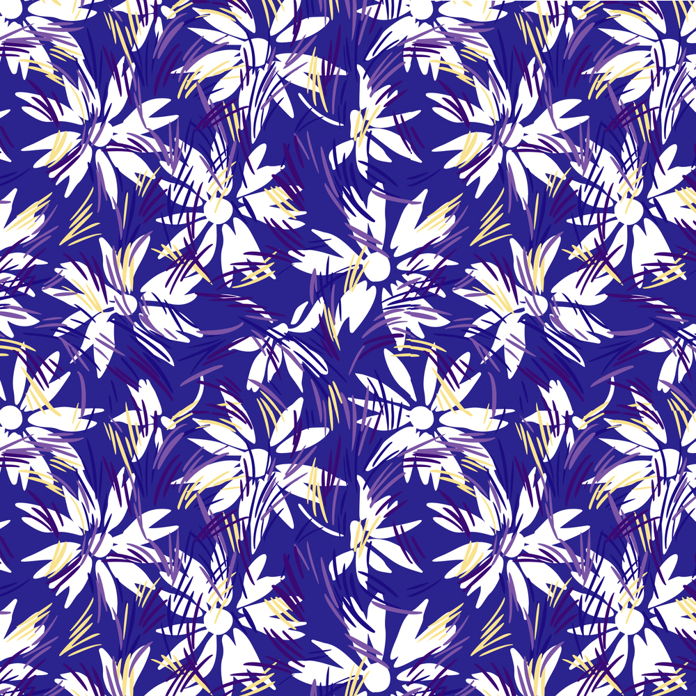 Blooming Daisy Fabric - Purple