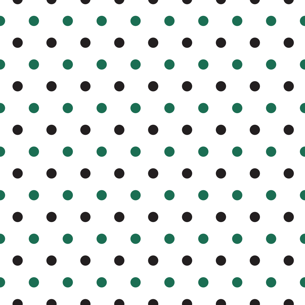 Black And Hunter Green Polka Dots Fabric