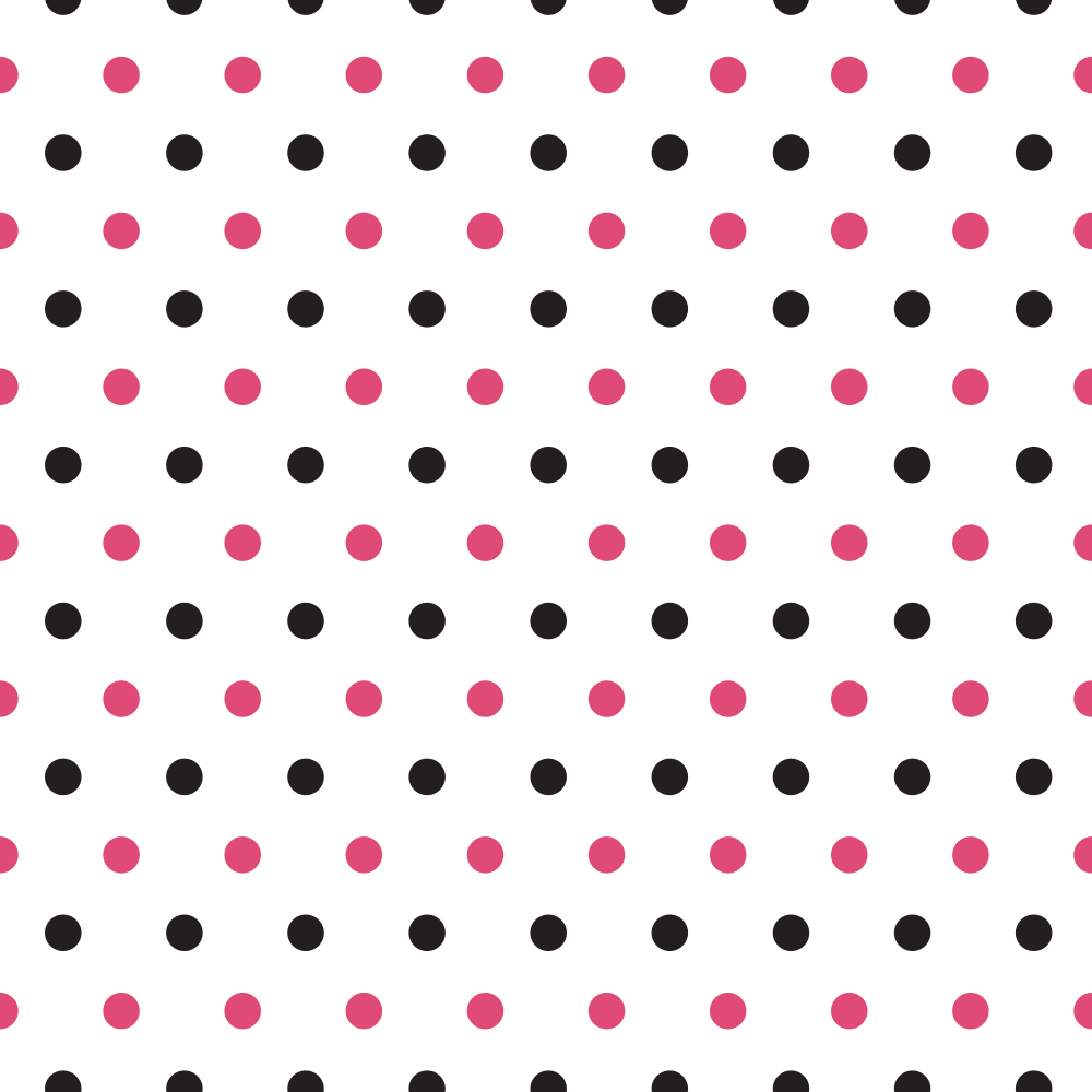 Black And Pink Carmine Polka Dots Fabric