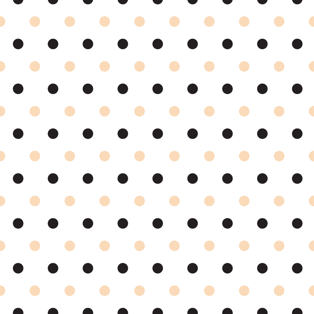 Black And Pizazz Peach Polka Dots Fabric