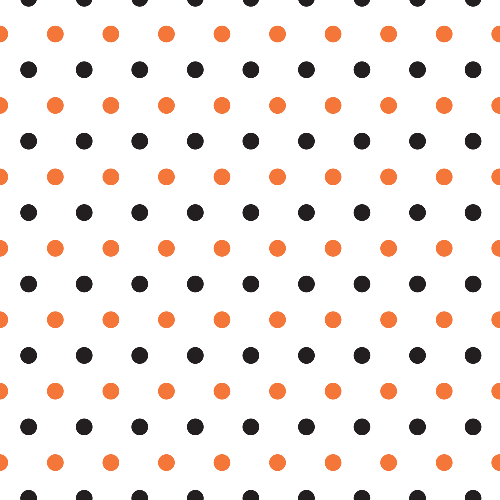 Black And Pumpkin Polka Dots Fabric