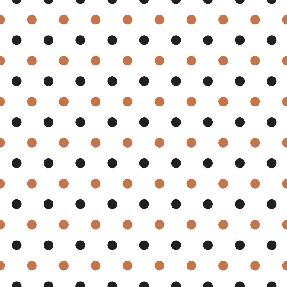 Black And Sienna Polka Dots Fabric