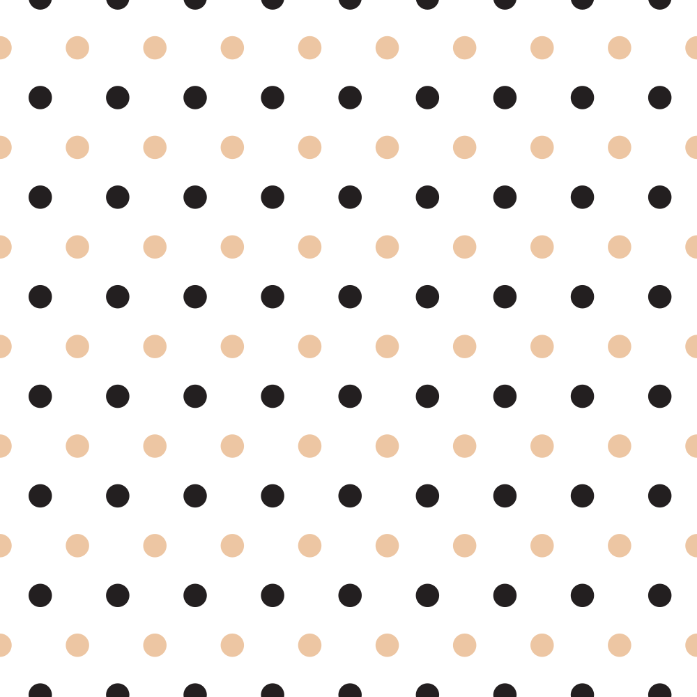 Black And Tacao Polka Dots Fabric