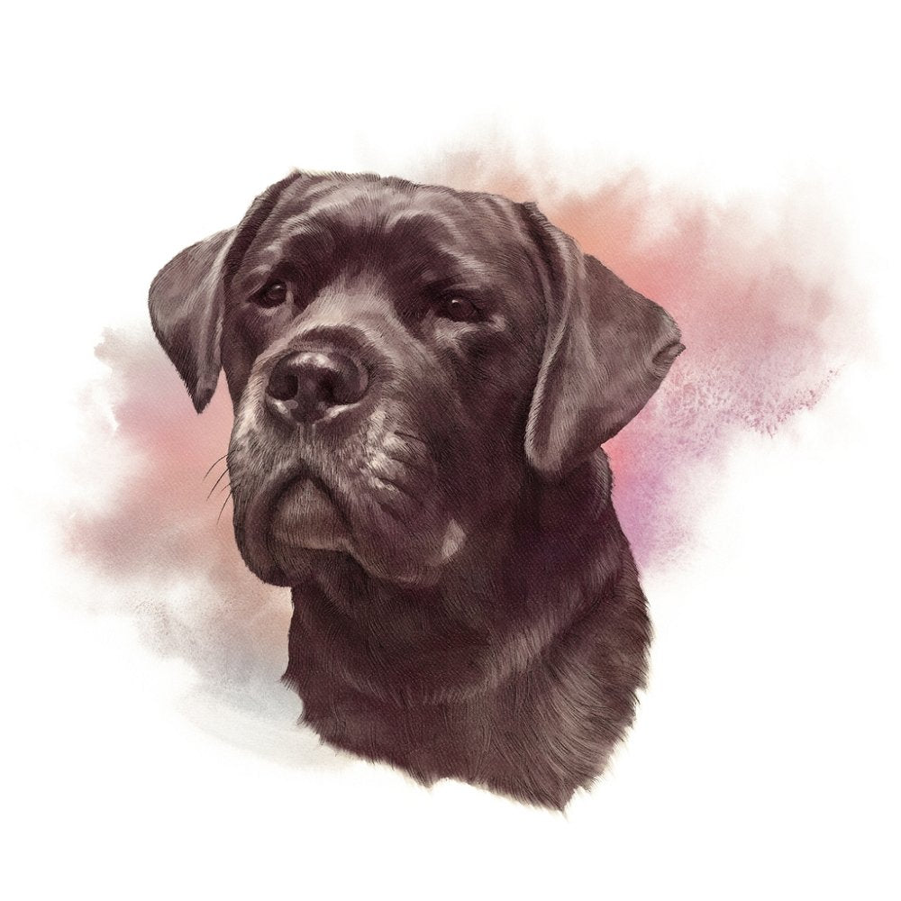 Black Cane Corso Portrait Fabric Panel