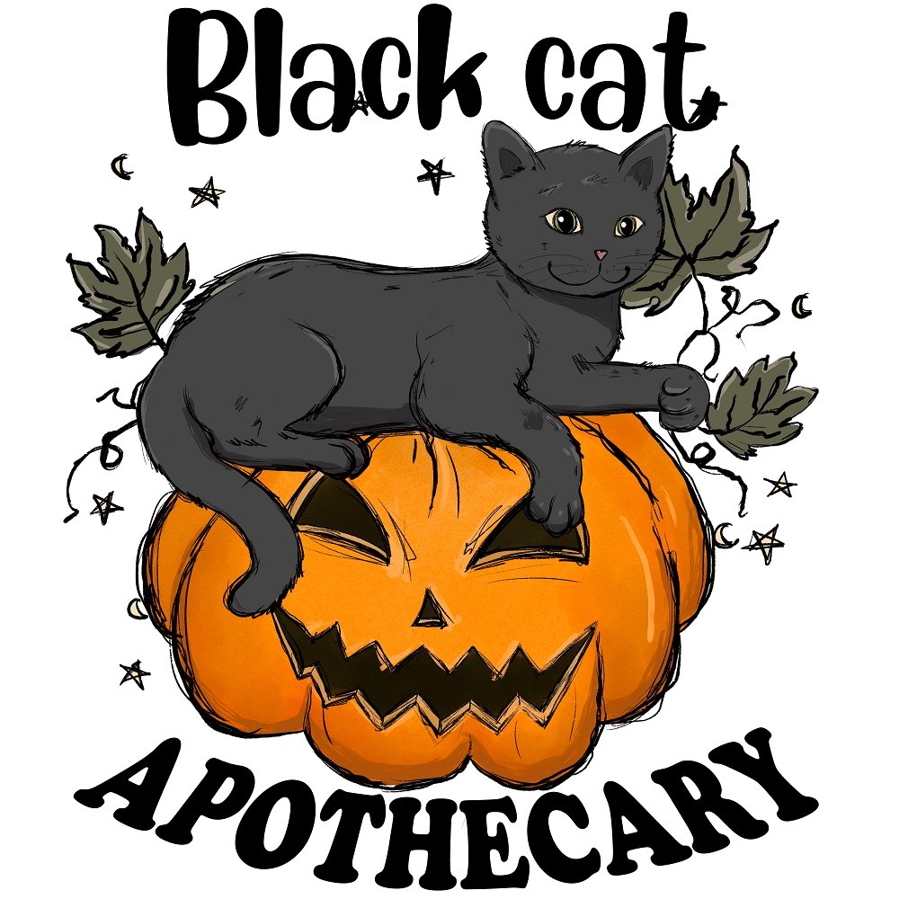 Black Cat Apothecary Fabric Panel