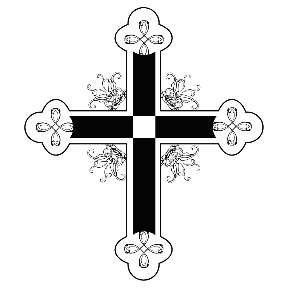 Black Cross #3 Fabric Panel