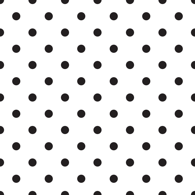 Black Dots Fabric - White