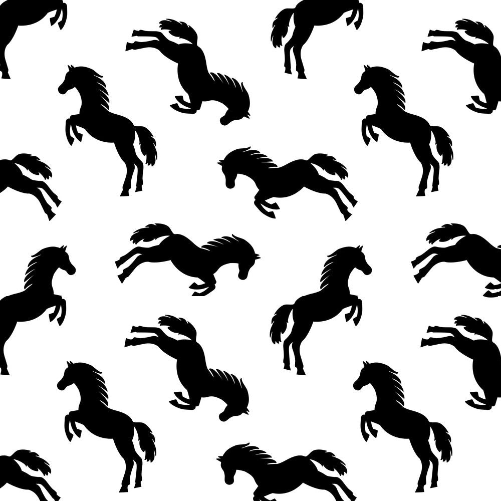 Black Horses Fabric