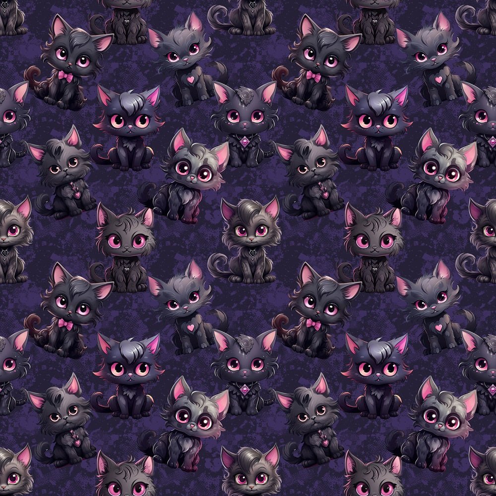 Black Kitten Fabric