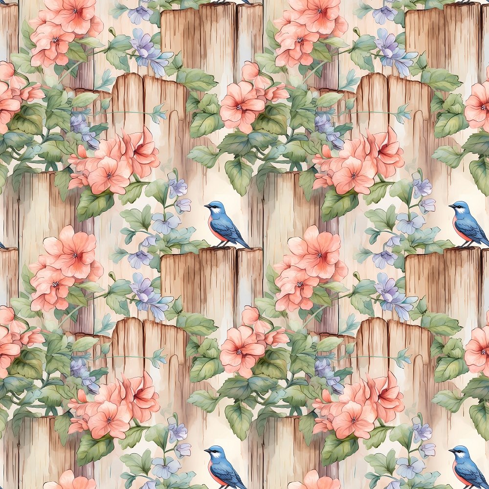 Birds in the Garden Pattern #6 Fabric