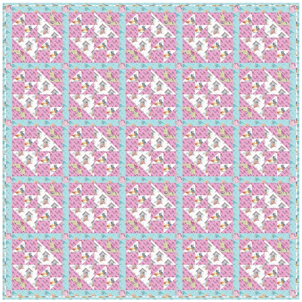 Birds of Beauty Quilt Kit - 70 1/2" x 70 1/2"