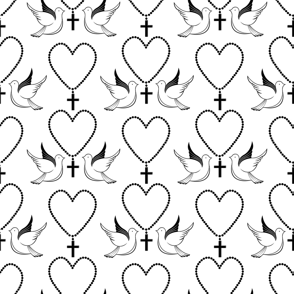 Birds & Prayer Beads Fabric