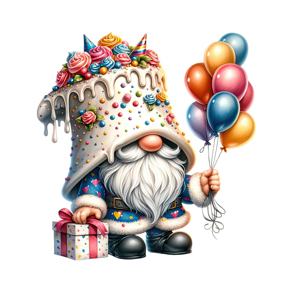 Birthday Gnome #5 Fabric Panel