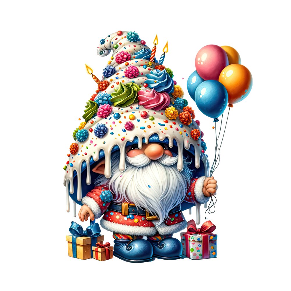 Birthday Gnome #6 Fabric Panel