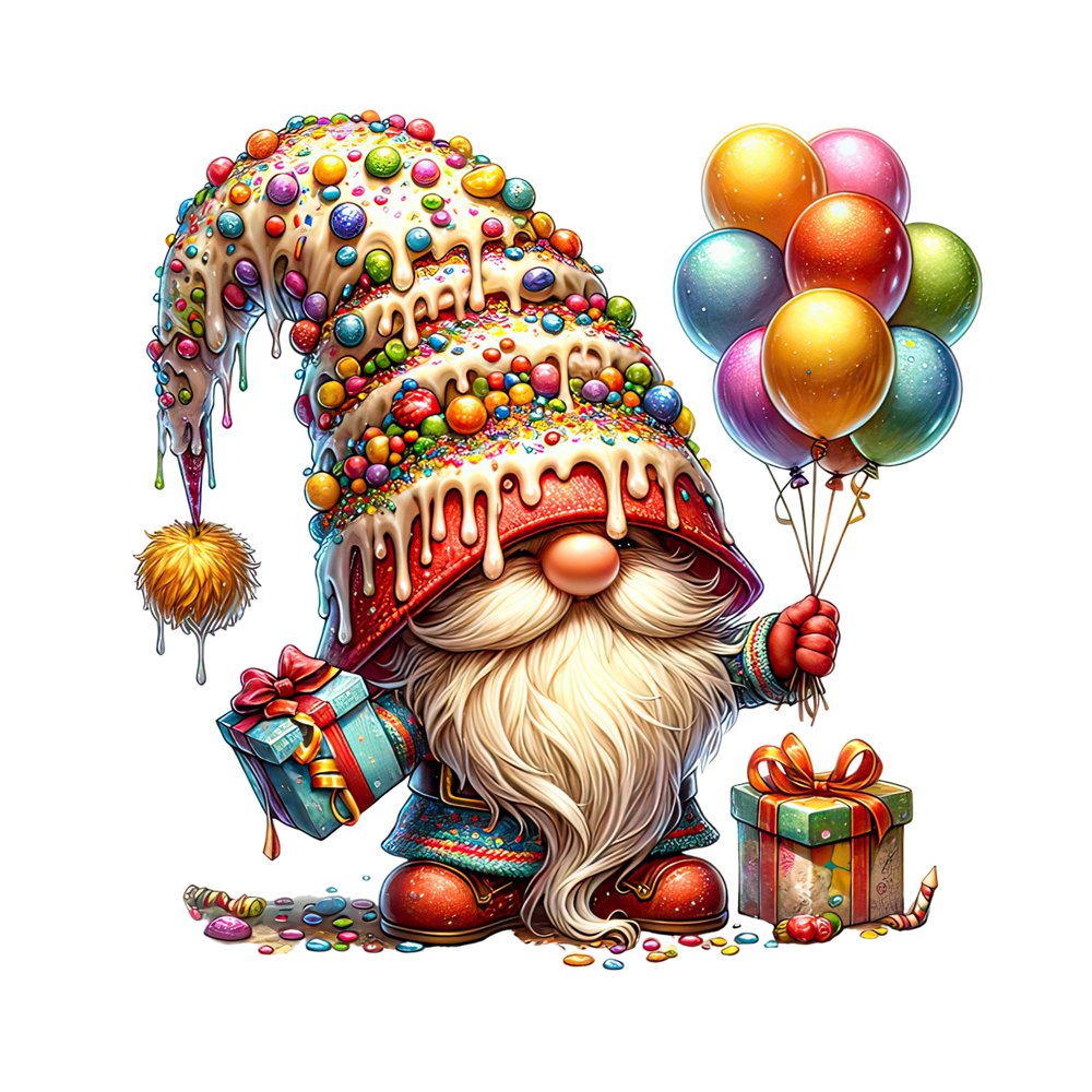 Birthday Gnome #9 Fabric Panel