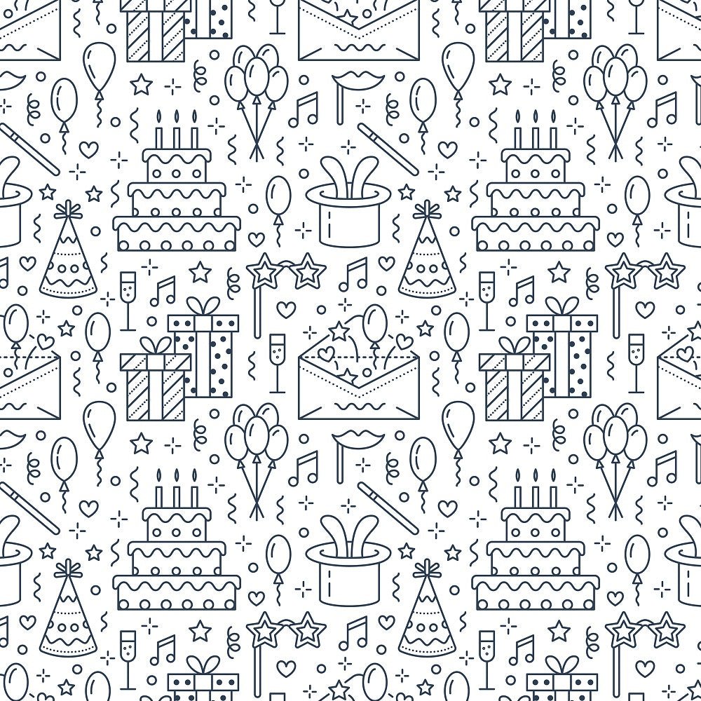 Birthday Party Supplies Fabric