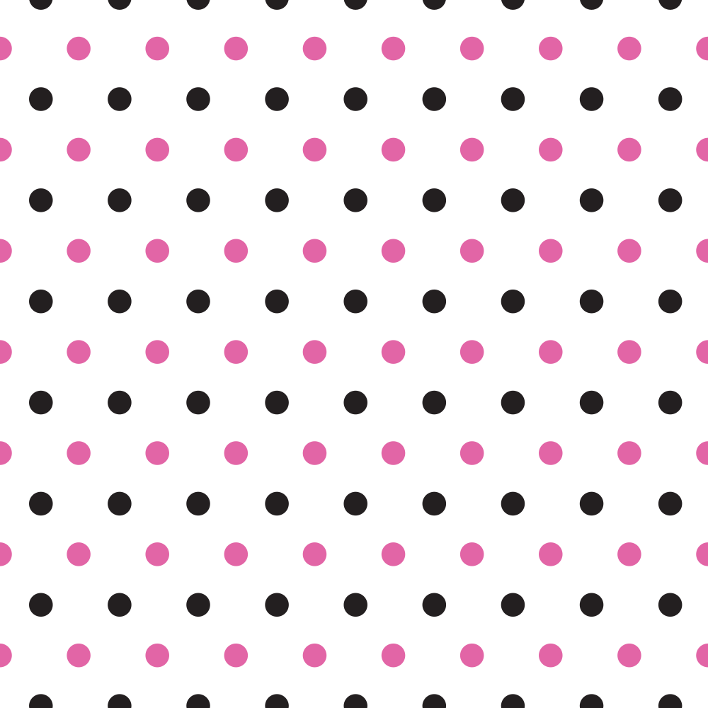 Black And Bashful Pink Polka Dots Fabric