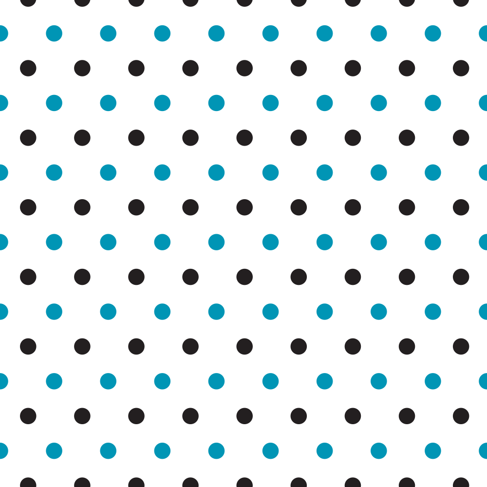 Black And Cerulean Blue Polka Dots Fabric
