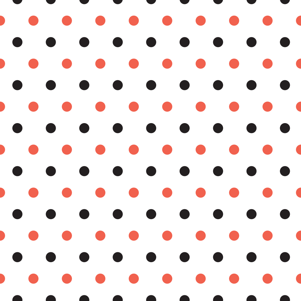 Black And Cinnabar Polka Dots Fabric