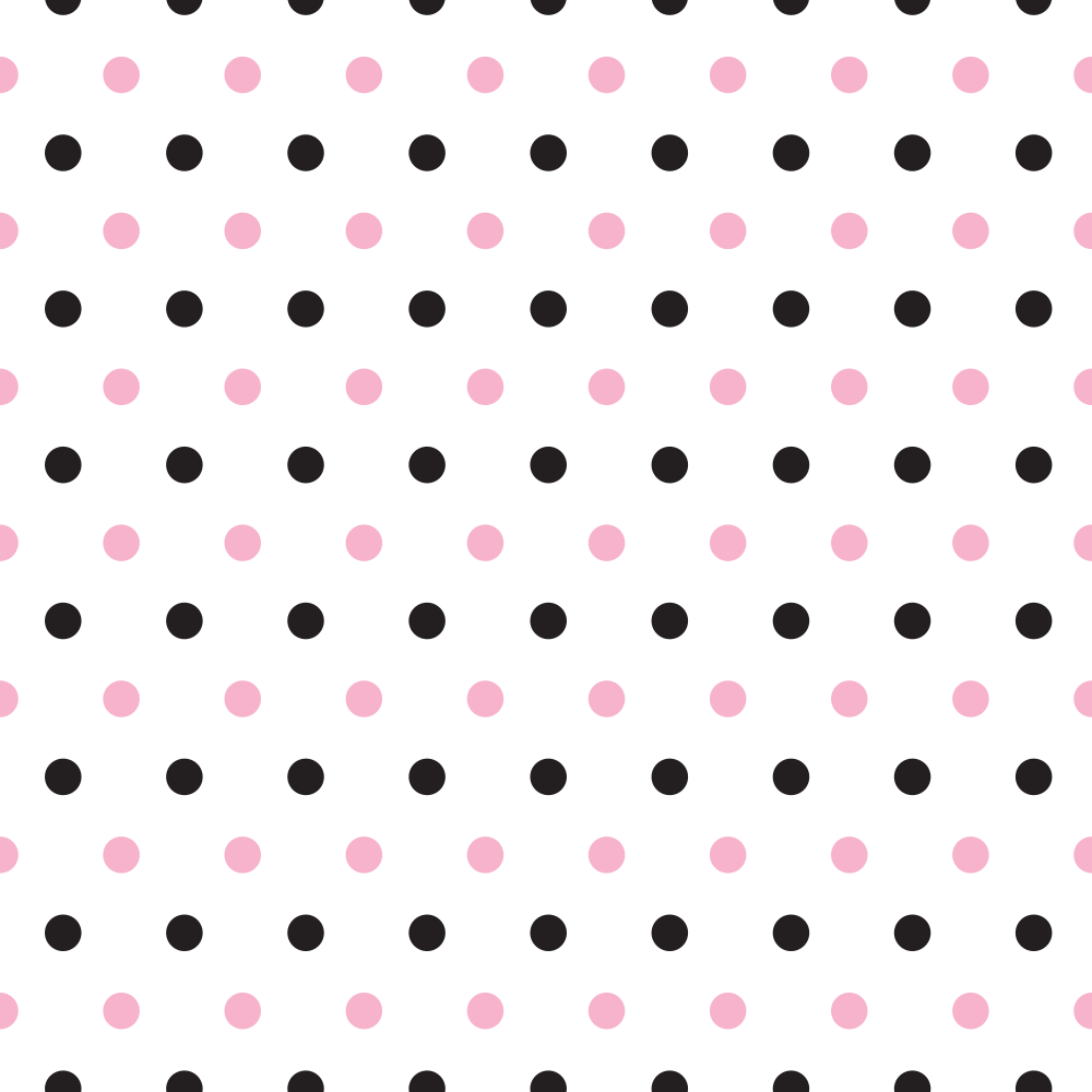 Black And Cupid Pink Polka Dots Fabric