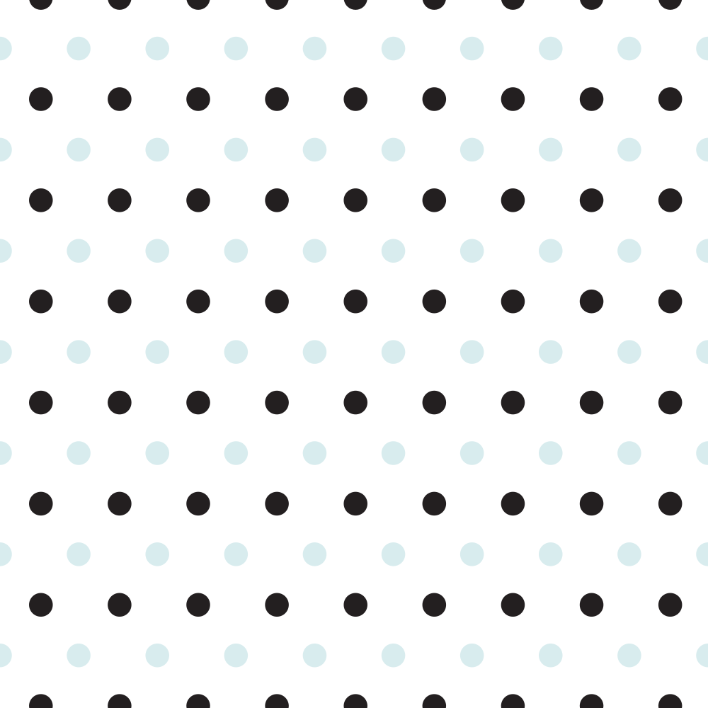 Black And Iceberg Polka Dots Fabric