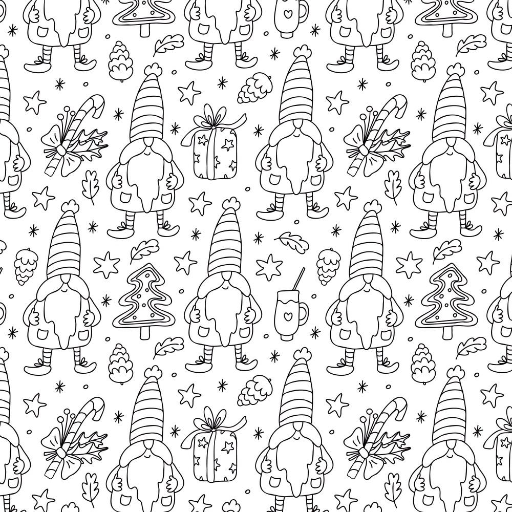 Black & White Gnomes Fabric