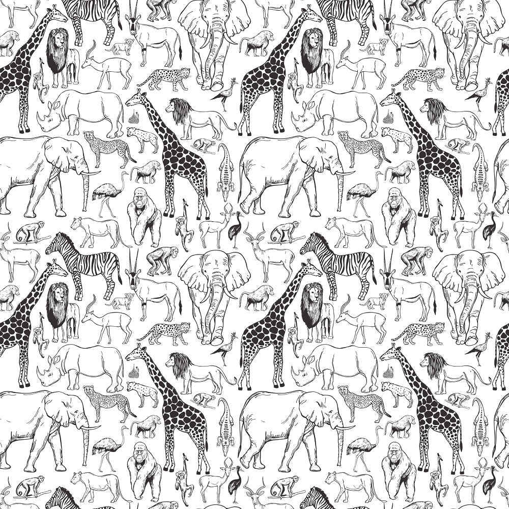 Black & White Safari Animal Fabric