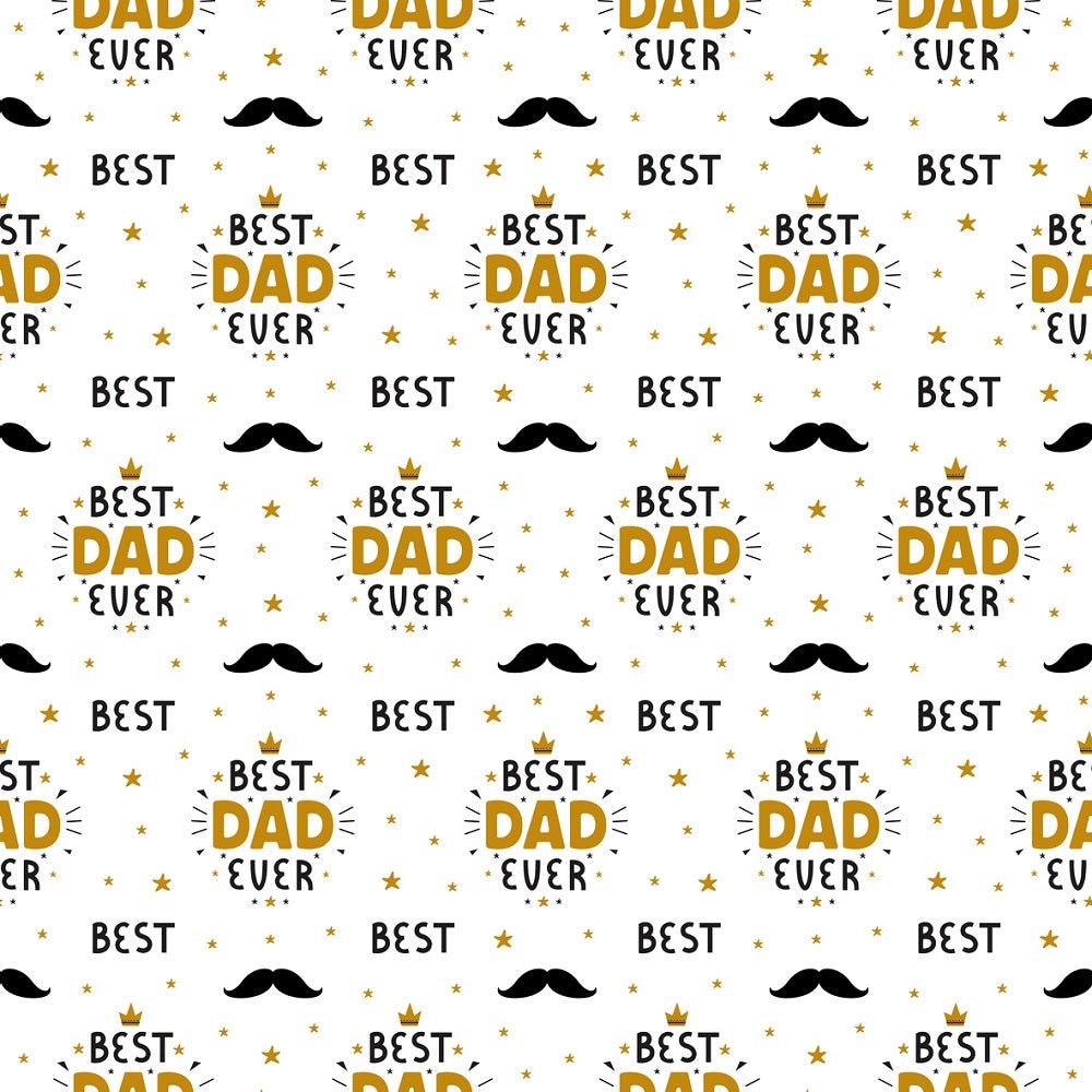 Best Dad Ever Gold Fabric