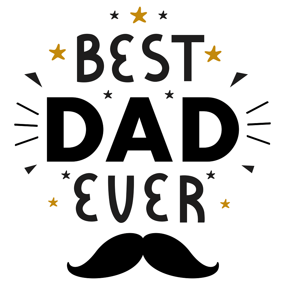 Best Dad Ever Mustache Fabric Panel