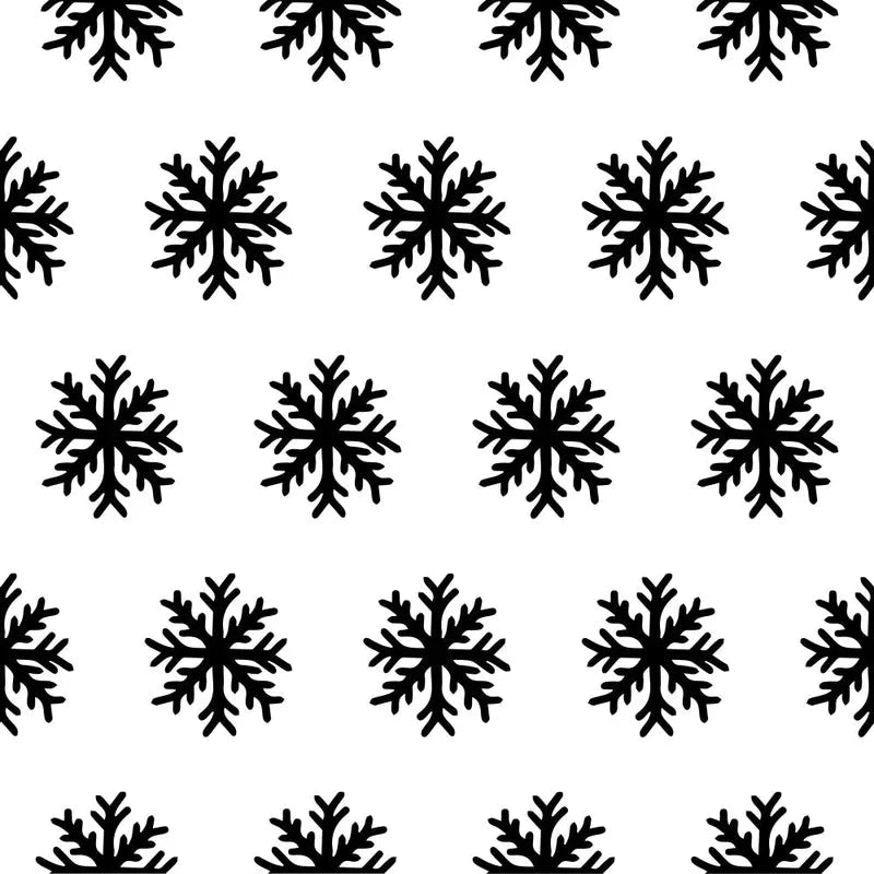 Big Snowflakes Fabric - Black & White