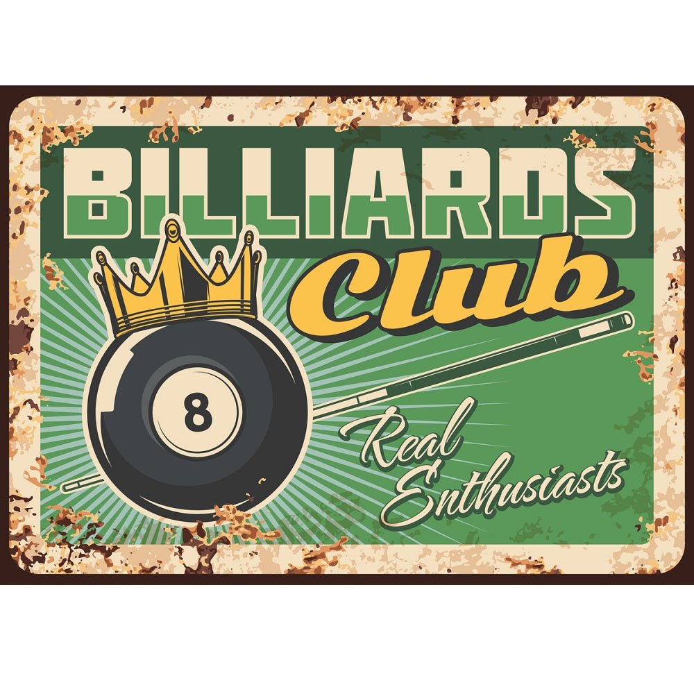Billiards Club Retro Sign Fabric Panel