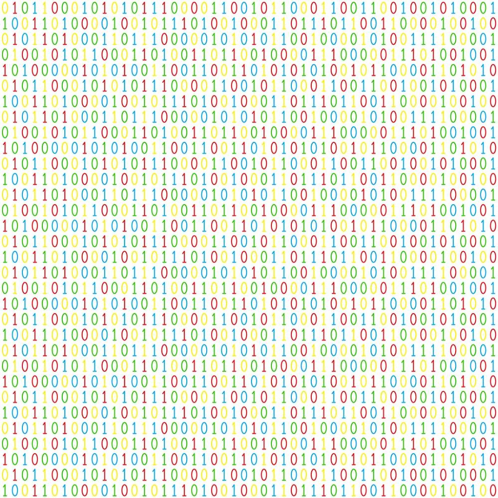 Binary Code Fabric - White
