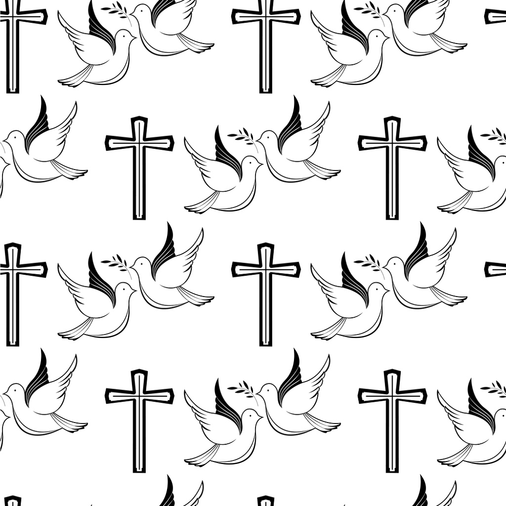 Birds & Crosses Fabric