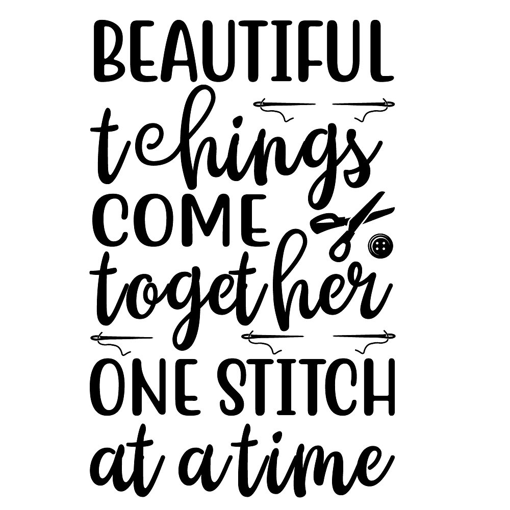 Beautiful Things Come Fabric Panel - Black/White