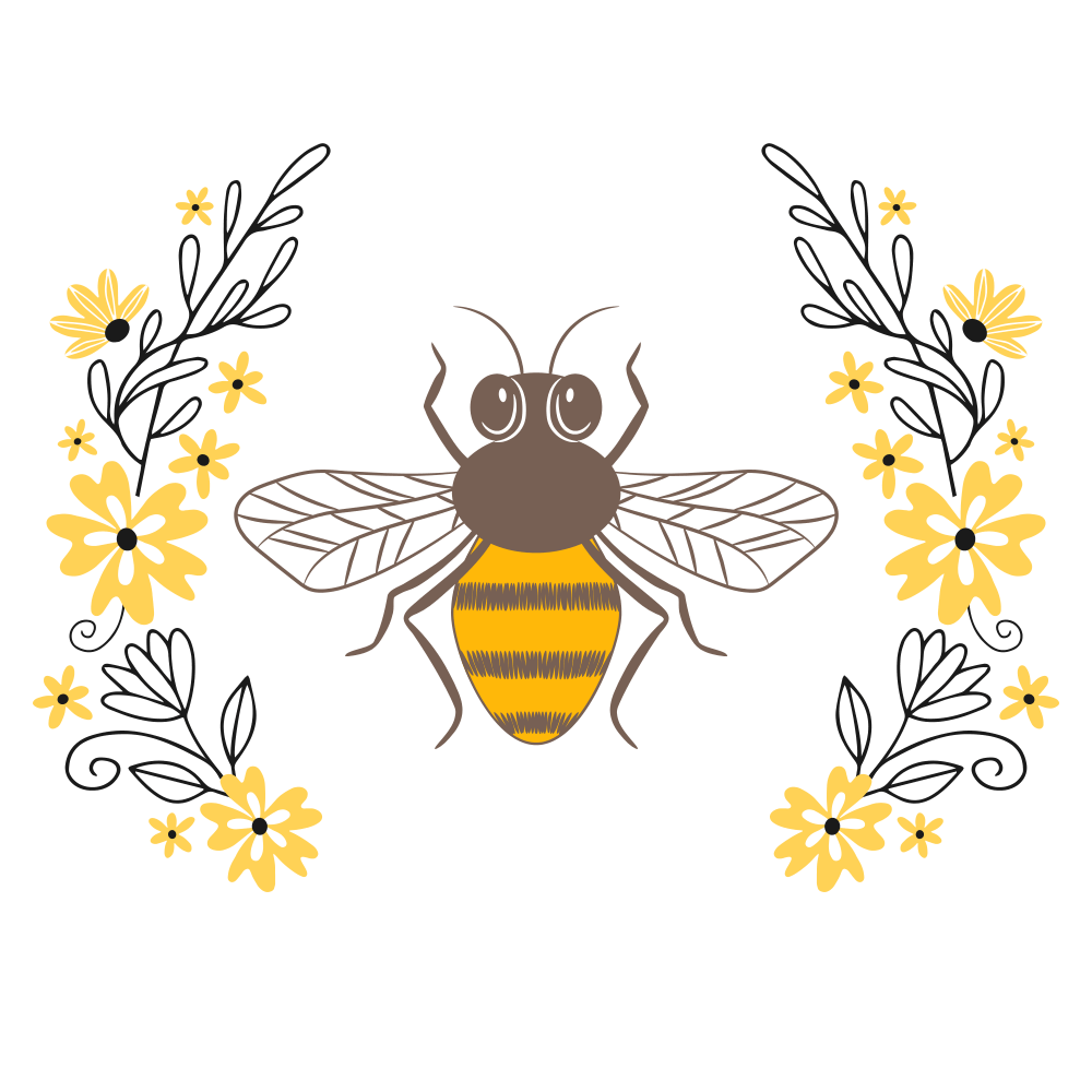 Bee Floral Fabric Panel