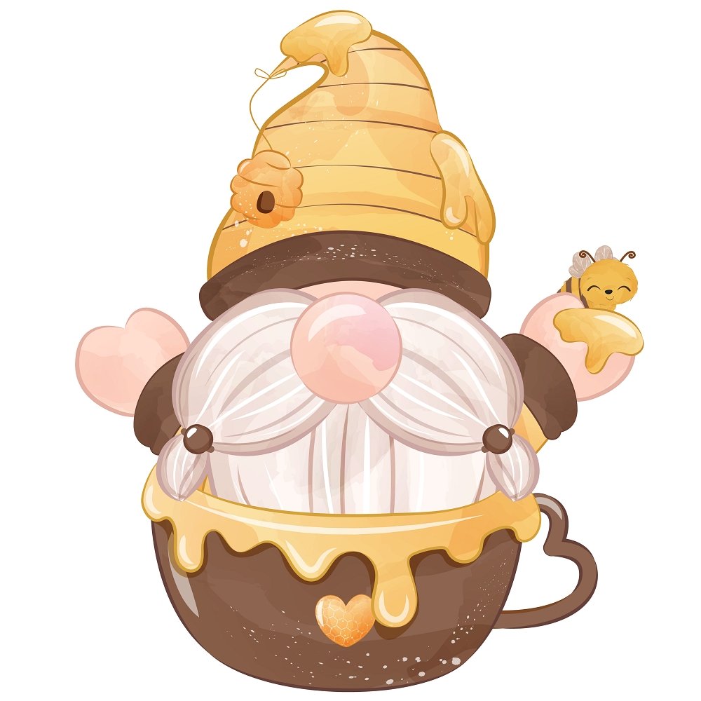 Bee Gnomes #1 Fabric Panel