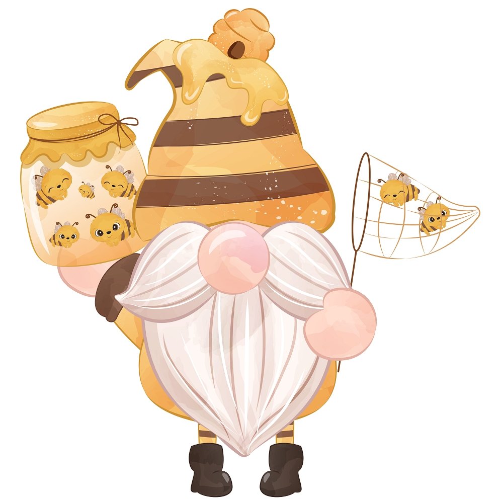 Bee Gnomes #2 Fabric Panel