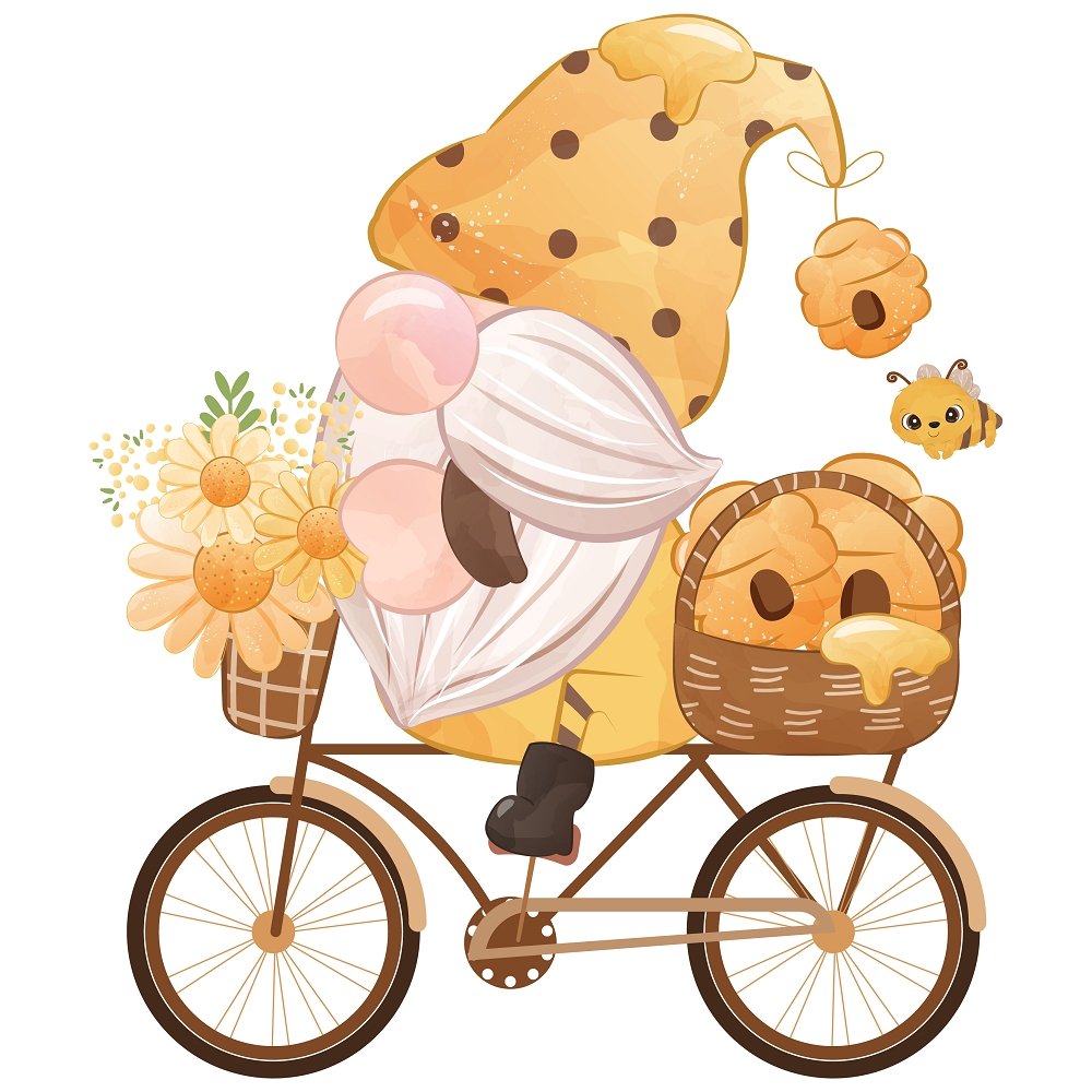 Bee Gnomes #5 Fabric Panel