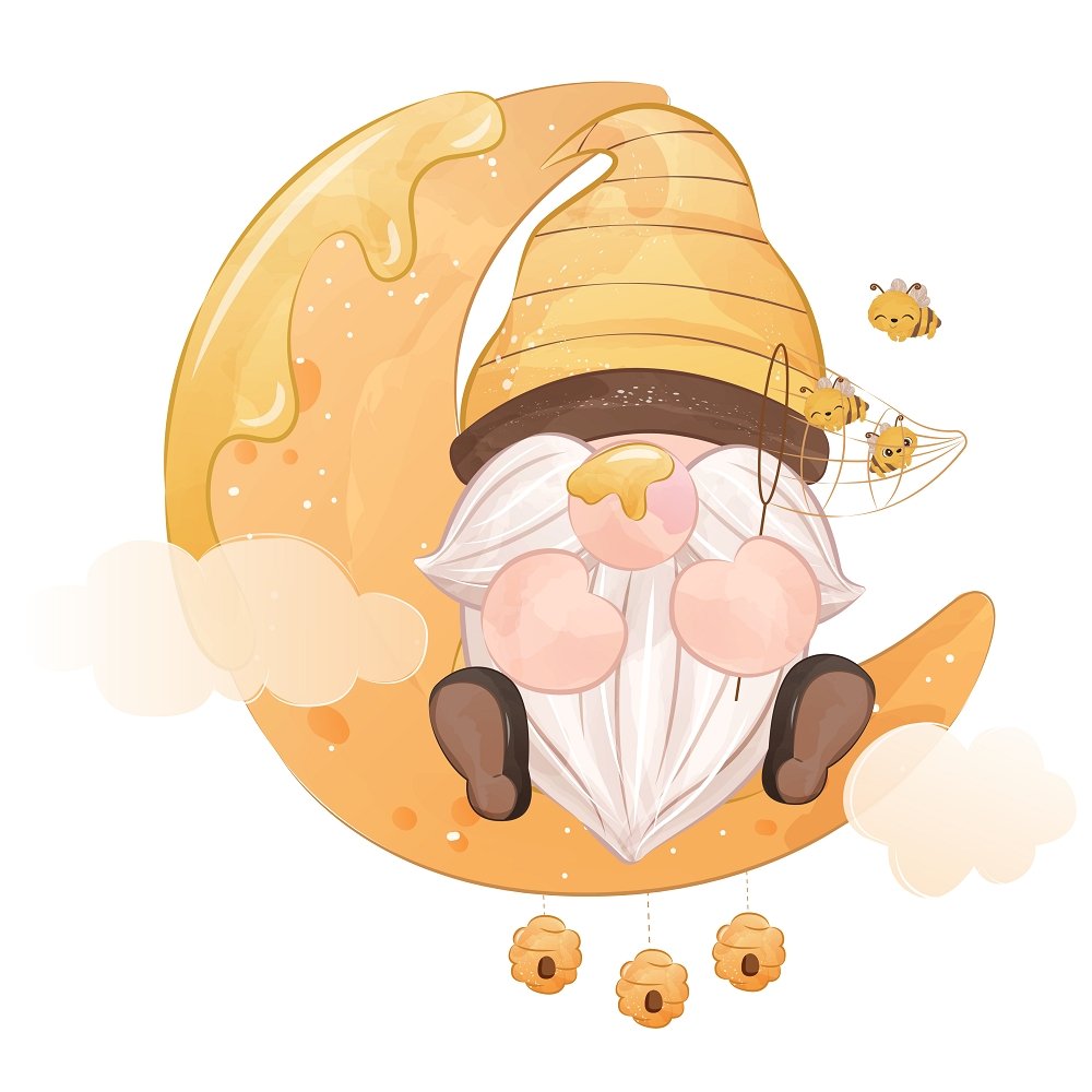 Bee Gnomes #7 Fabric Panel