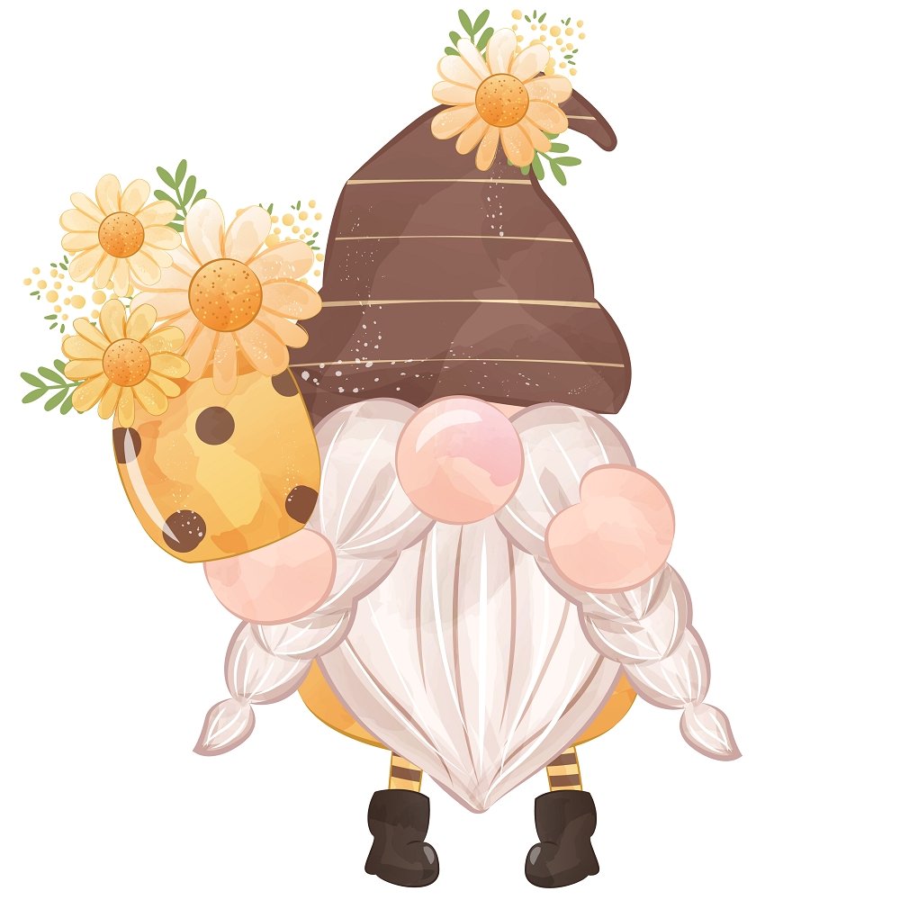 Bee Gnomes #8 Fabric Panel