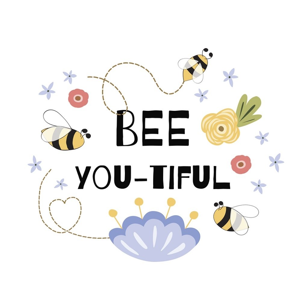 Bee-youtiful Fabric Panel - White