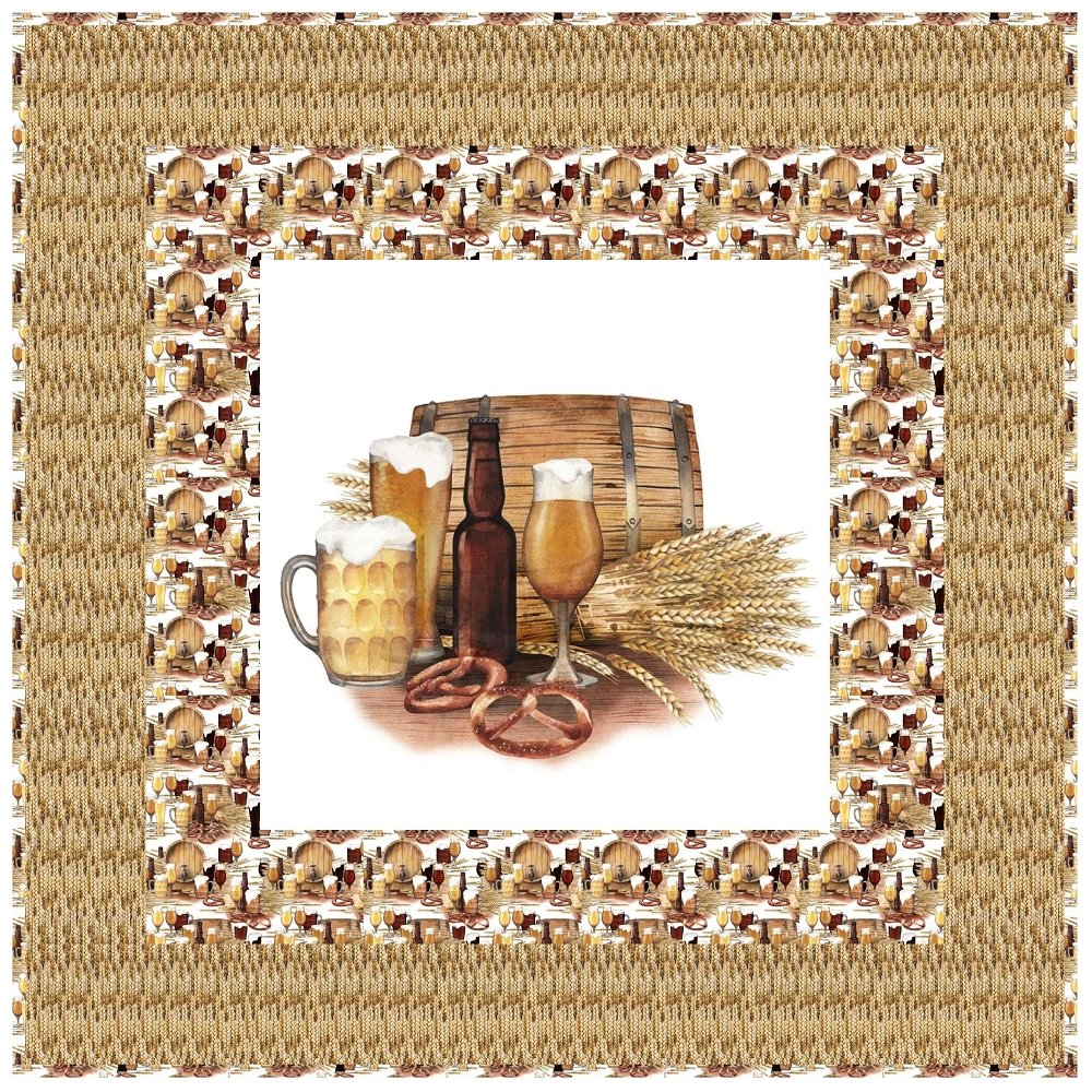 Beer and Pretzels Wall Hanging 42" x 42"