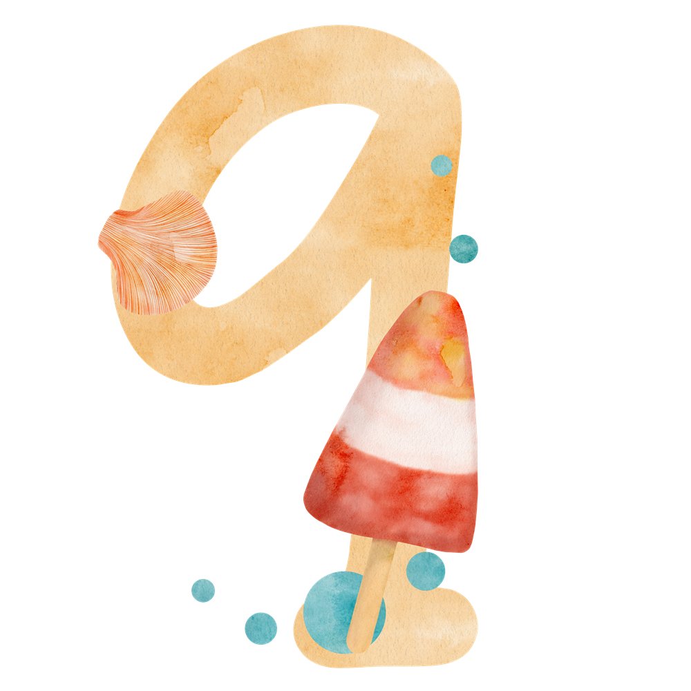 Beach Life Number ''9'' Fabric Panel