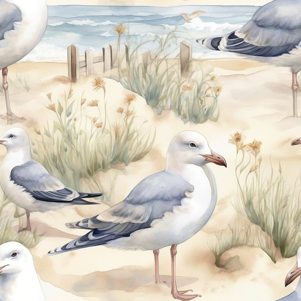 Beach Life Scene #2 Fabric