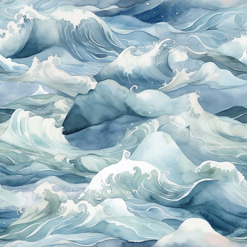 Beach Life Waves Fabric