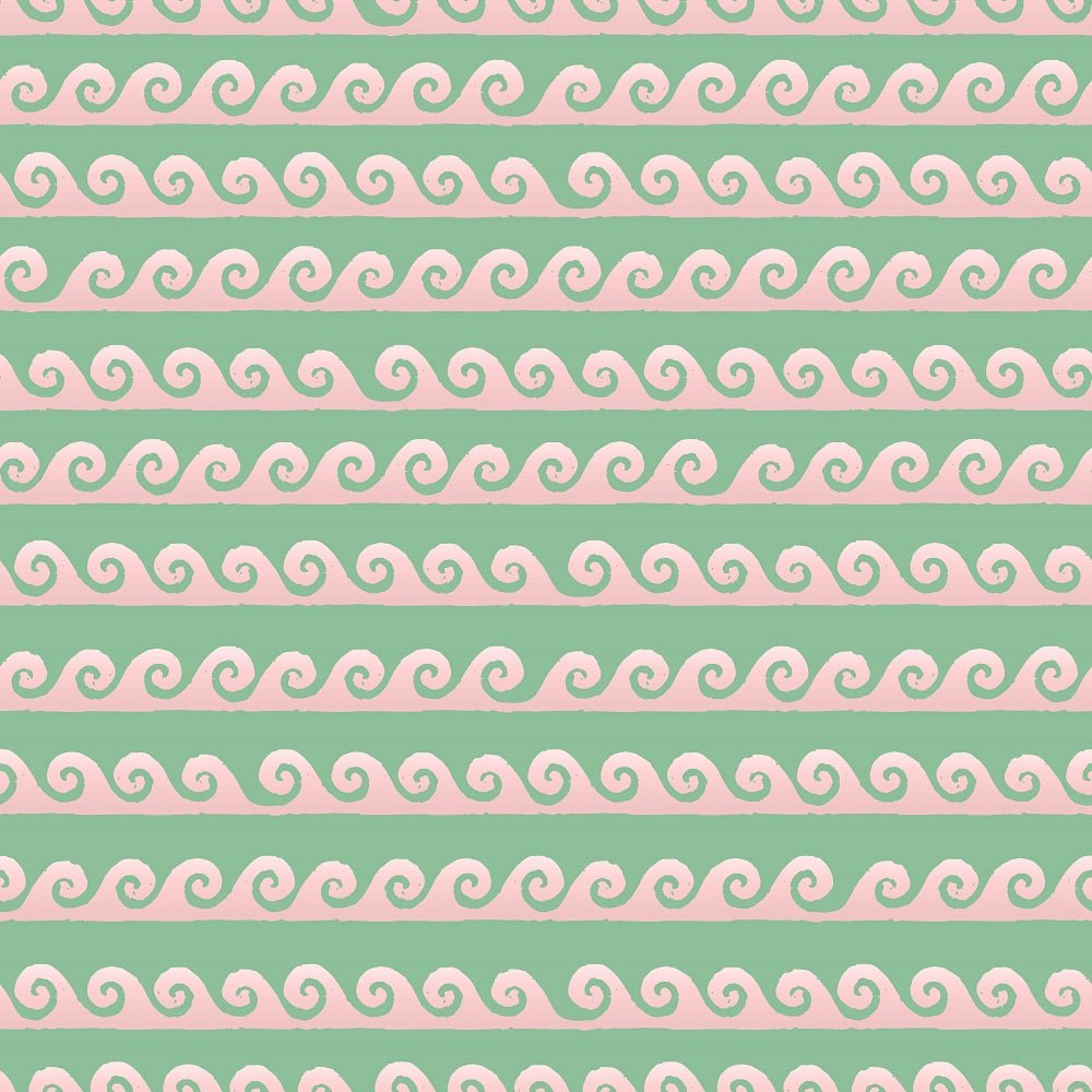 Beach Waves Fabric - Green
