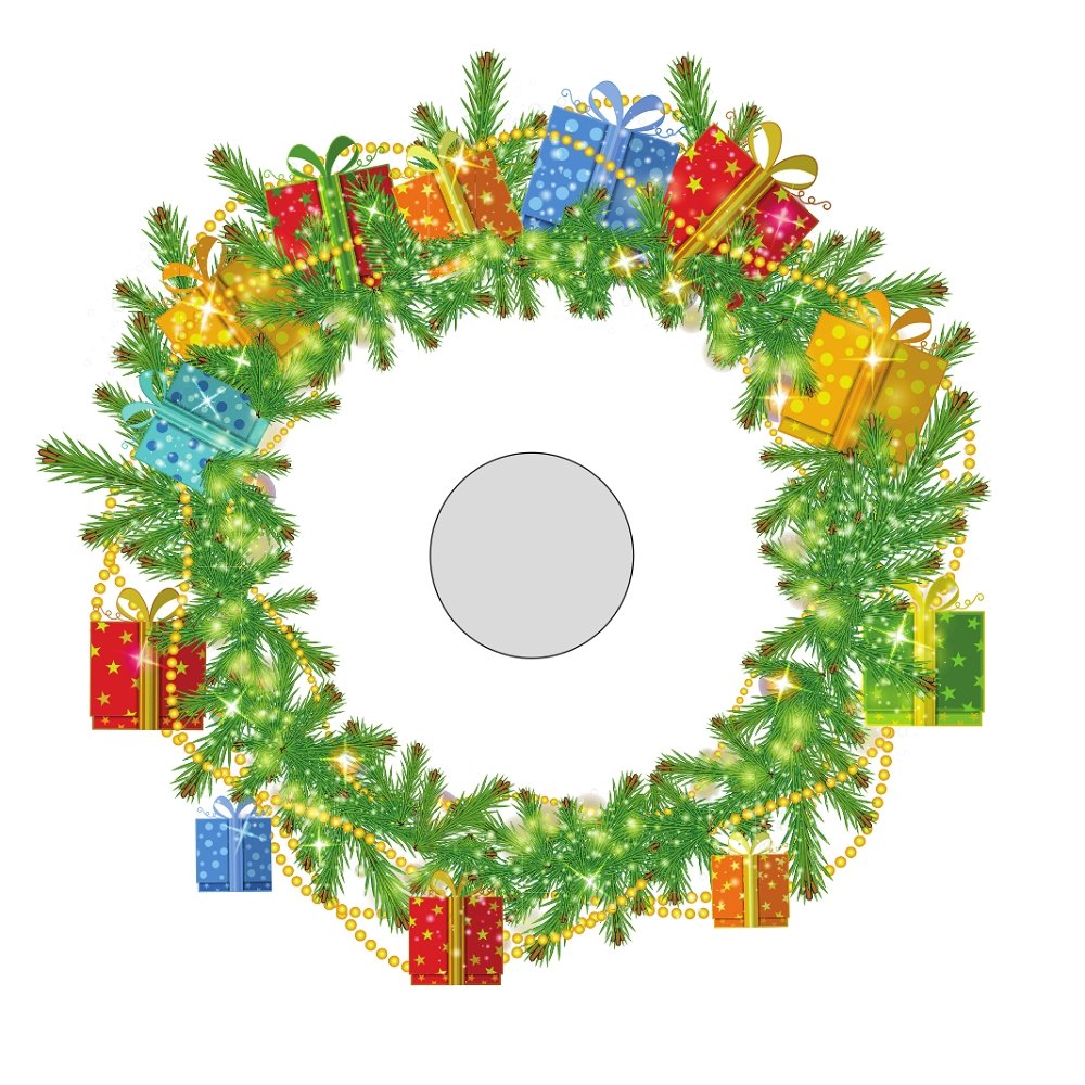 Beads & Presents Tree Skirt Fabric Panel