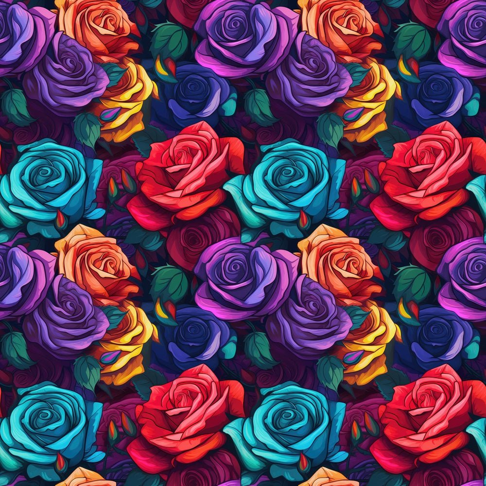 Beautiful Colorful Roses Fabric