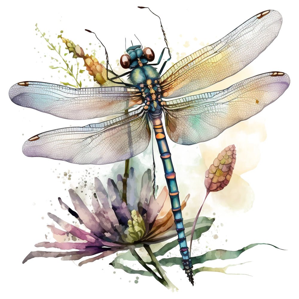 Beautiful Dragonfly Scene #1 Fabric Panel
