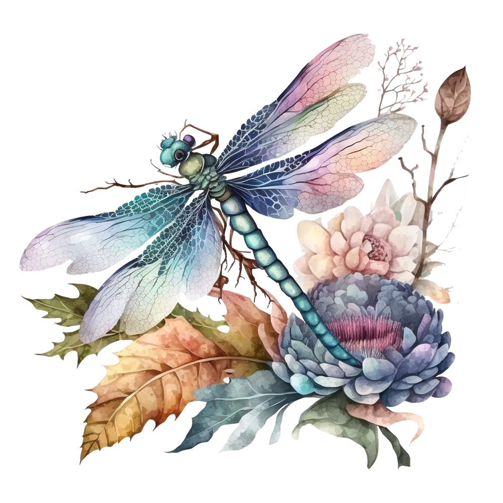 Beautiful Dragonfly Scene #10 Fabric Panel